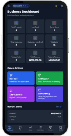 FinXclusive mobile app mockup